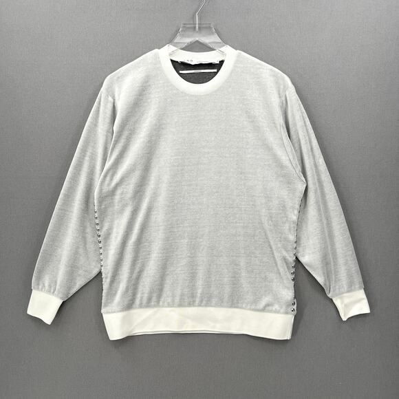 IRO Tops - IRO Rough Sweatshirt Womens S Bleached Gray Studded Velour Microfiber Crew Neck